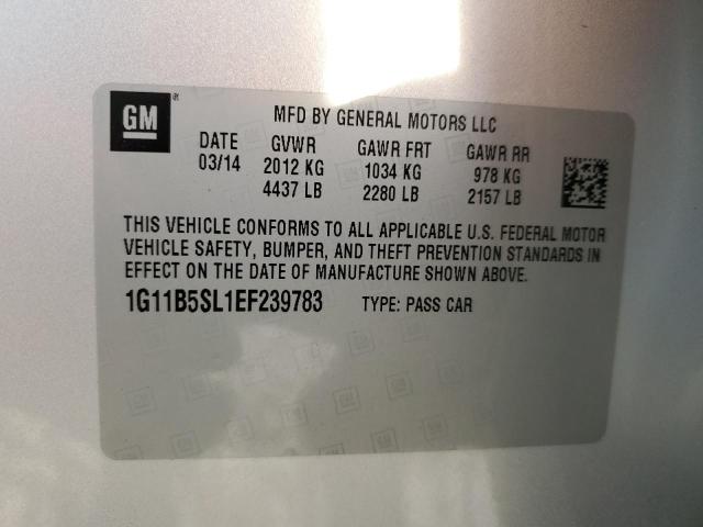 1G11B5SL1EF239783 - 2014 CHEVROLET MALIBU LS SILVER photo 12