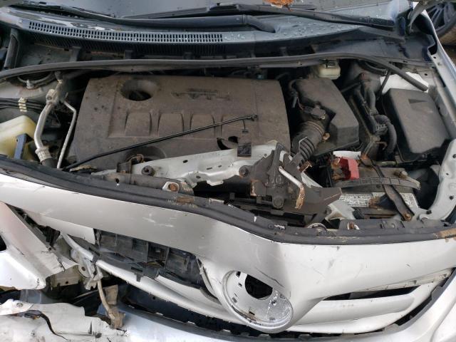 2T1BU4EE4CC786307 - 2012 TOYOTA COROLLA BASE SILVER photo 11