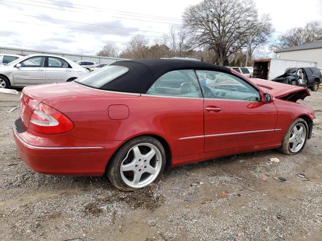 WDBTK65J25F134989 - 2005 MERCEDES-BENZ CLK 320 RED photo 3