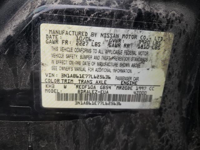 3N1AB61E77L625636 - 2007 NISSAN SENTRA 2.0 BLACK photo 12