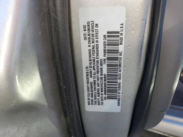 4S3BH635937303057 - 2003 SUBARU LEGACY L SILVER photo 13