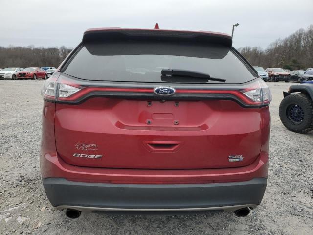 2FMTK4J92FBC32128 - 2015 FORD EDGE SEL RED photo 6