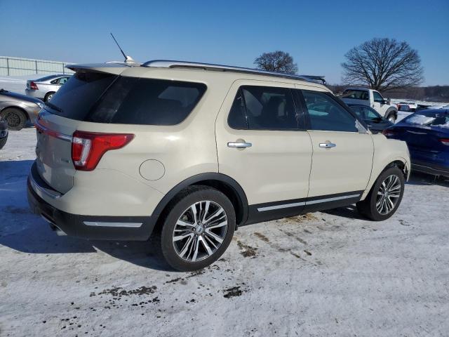 1FM5K8HT2JGA04956 - 2018 FORD EXPLORER PLATINUM BEIGE photo 3