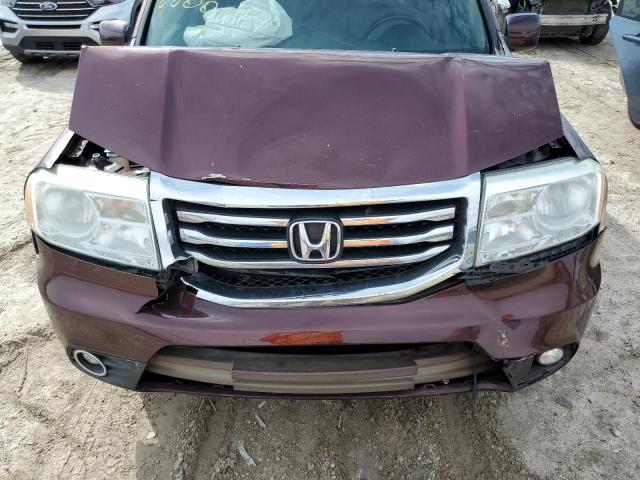 5FNYF3H58DB016800 - 2013 HONDA PILOT EXL BURGUNDY photo 12