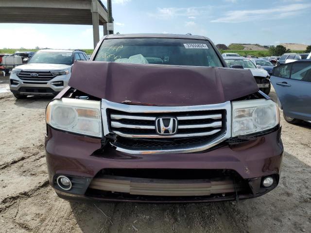 5FNYF3H58DB016800 - 2013 HONDA PILOT EXL BURGUNDY photo 5