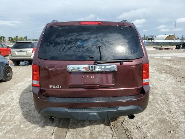 5FNYF3H58DB016800 - 2013 HONDA PILOT EXL BURGUNDY photo 6