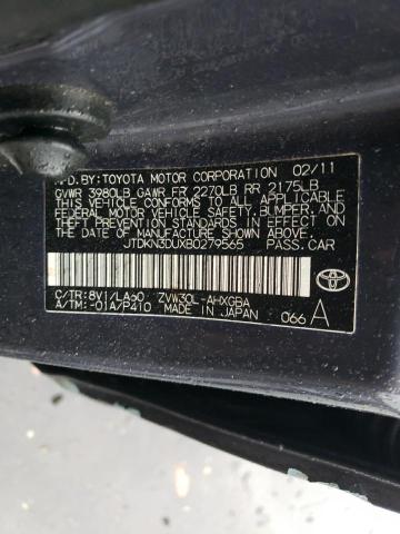 JTDKN3DUXB0279565 - 2011 TOYOTA PRIUS GRAY photo 12