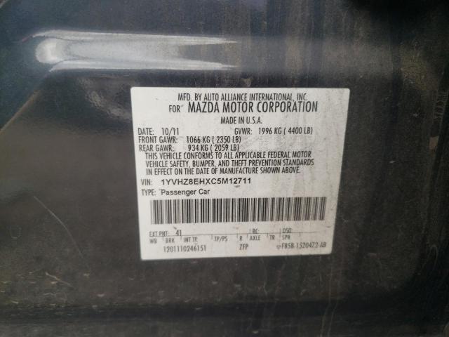 1YVHZ8EHXC5M12711 - 2012 MAZDA MAZDA6I I GRAY photo 12