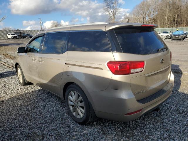 KNDMC5C1XF6020952 - 2015 KIA SEDONA EX TAN photo 2