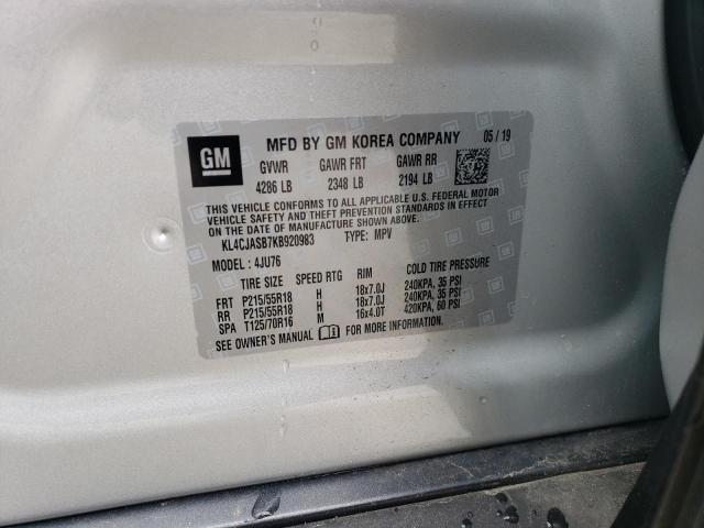 KL4CJASB7KB920983 - 2019 BUICK ENCORE PREFERRED Күміс фото 13