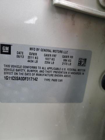 1G11C5SA0DF317142 - 2013 CHEVROLET MALIBU 1LT SILVER photo 12