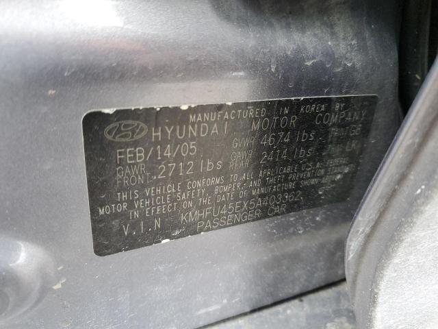 KMHFU45EX5A403362 - 2005 HYUNDAI XG 350 SILVER photo 12