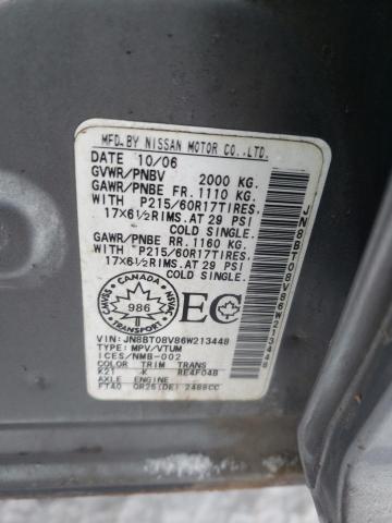 JN8BT08V86W213448 - 2006 NISSAN X-TRAIL XE GRAY photo 14