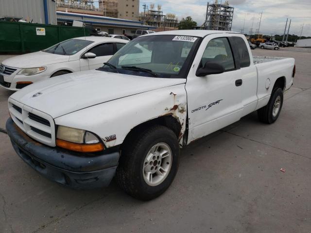 1B7GL22X0YS798446 - 2000 DODGE DAKOTA WHITE photo 2