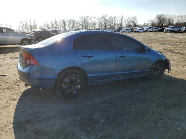 1HGFA16588L078327 - 2008 HONDA CIVIC LX BLUE photo 3