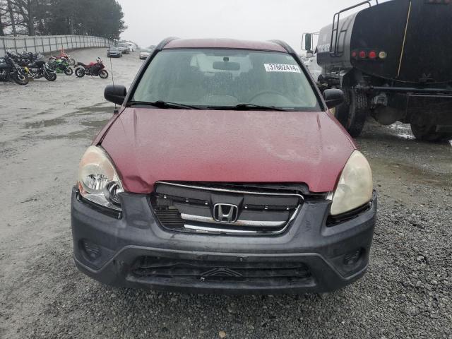 SHSRD78595U335845 - 2005 HONDA CR-V LX BURGUNDY photo 5