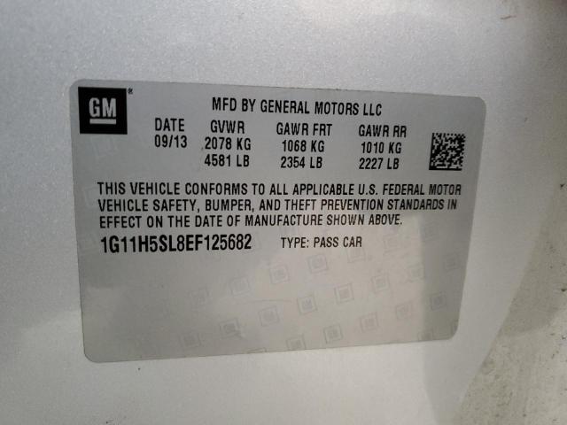 1G11H5SL8EF125682 - 2014 CHEVROLET MALIBU LTZ ვერცხლისფერი ფოტო 12