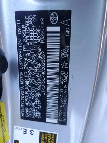 JTKJF5C74C3028369 - 2012 TOYOTA SCION TC 银色 照片 12