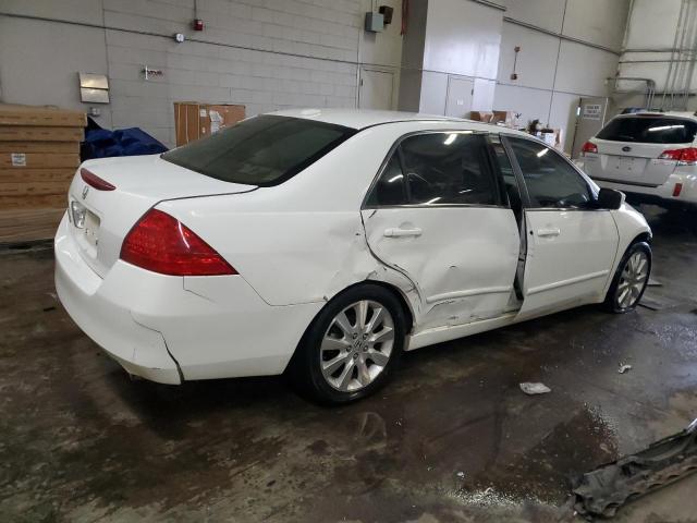 1HGCM66567A001103 - 2007 HONDA ACCORD EX WHITE photo 3