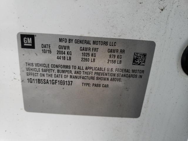 1G11B5SA1GF169137 - 2016 CHEVROLET MALIBU LIM LS WHITE photo 12