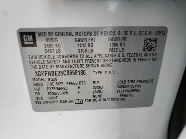 3GYFNBE35CS658186 - 2012 CADILLAC SRX PERFOR თეთრი ფოტო 13