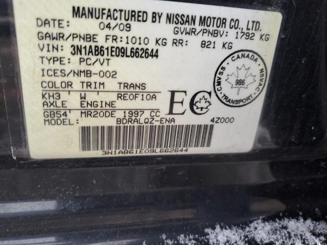 3N1AB61E09L662644 - 2009 NISSAN SENTRA 2.0 BLACK photo 13