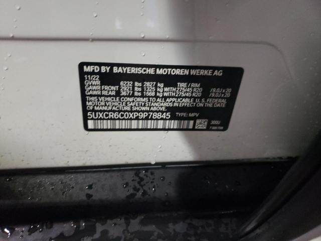 5UXCR6C0XP9P78845 - 2023 BMW X5 XDRIVE40I WHITE photo 13