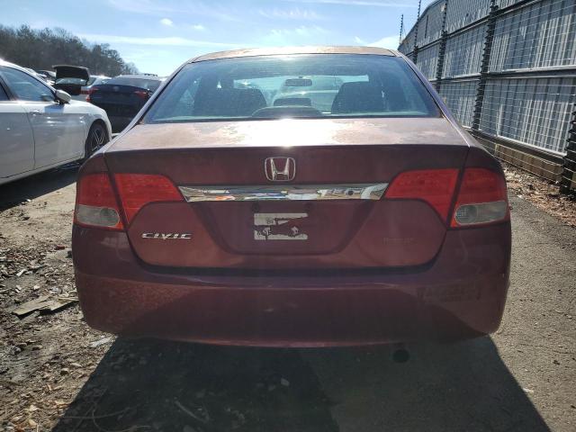 2HGFA1F56AH530908 - 2010 HONDA CIVIC LX BURGUNDY photo 6