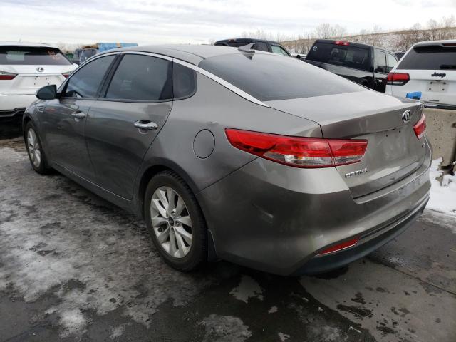 5XXGU4L30GG055363 - 2016 KIA OPTIMA EX GRAY photo 2