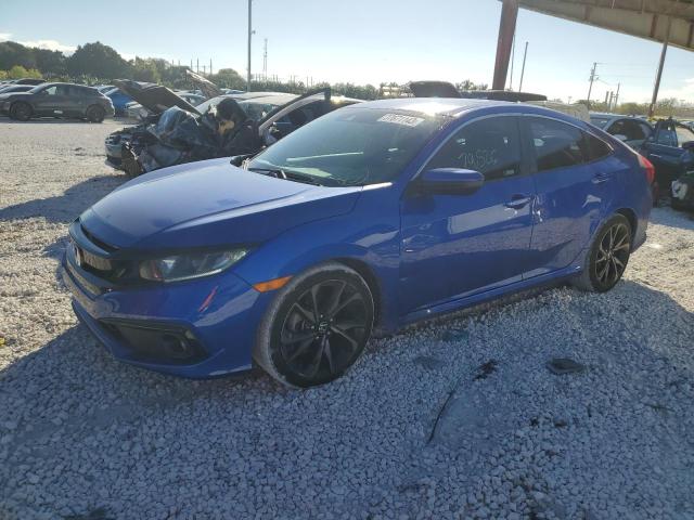 19XFC2F87KE034876 - 2019 HONDA CIVIC SPORT BLUE photo 1