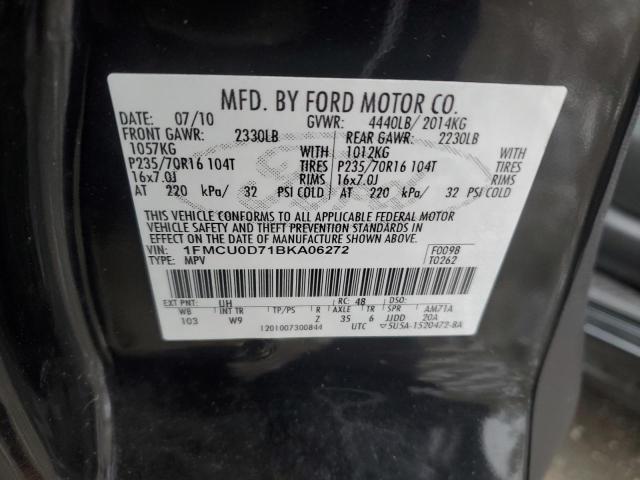 1FMCU0D71BKA06272 - 2011 FORD ESCAPE XLT BLACK photo 13