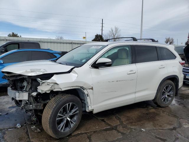 5TDJKRFH5GS300107 - 2016 TOYOTA HIGHLANDER XLE WHITE photo 1