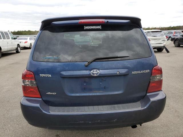 JTEHD21A670046481 - 2007 TOYOTA HIGHLANDER BLUE photo 6