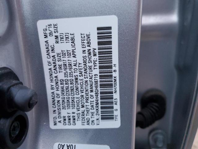 2HKRM4H48GH698719 - 2016 HONDA CR-V SE SILVER photo 12