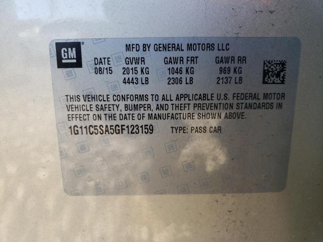 1G11C5SA5GF123159 - 2016 CHEVROLET MALIBU LIM LT Күміс фото 12