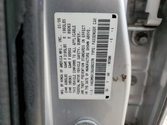 1HGCM56136A080378 - 2006 HONDA ACCORD VALUE SILVER photo 13