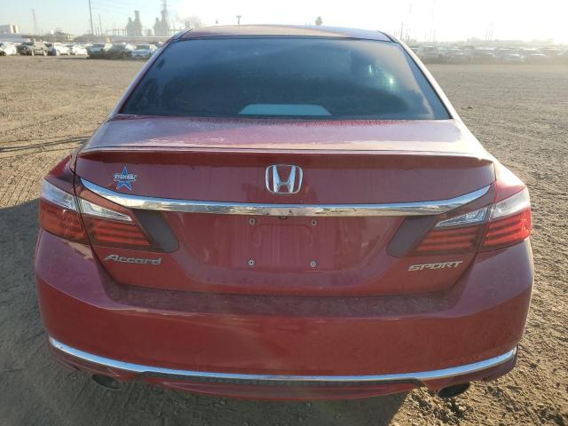 1HGCR2F5XGA096646 - 2016 HONDA ACCORD SPORT RED photo 6