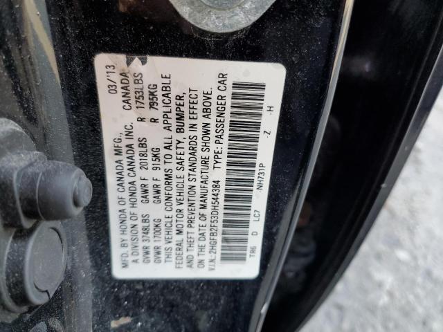 2HGFB2F53DH544384 - 2013 HONDA CIVIC LX BLACK photo 13