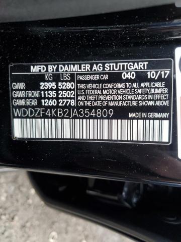 WDDZF4KB2JA354809 - 2018 MERCEDES-BENZ E 300 4MATIC BLACK photo 12