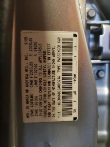 1HGCM66896A003274 - 2006 HONDA ACCORD EX SILVER photo 12