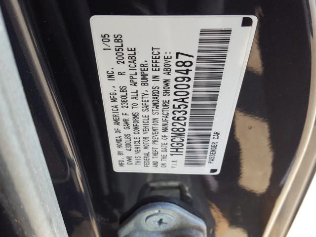 1HGCM82635A009487 - 2005 HONDA ACCORD EX  photo 10