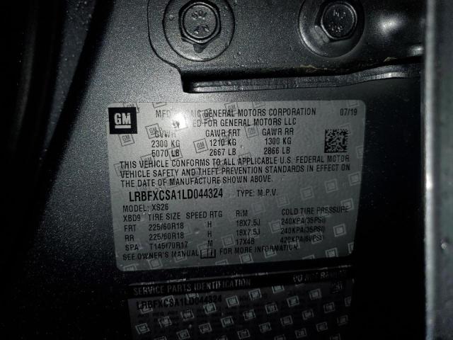 LRBFXCSA1LD044324 - 2020 BUICK ENVISION ESSENCE GRAY photo 13