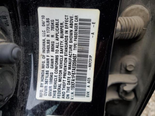 19XFA1F67AE059497 - 2010 HONDA CIVIC LX-S BLACK photo 13