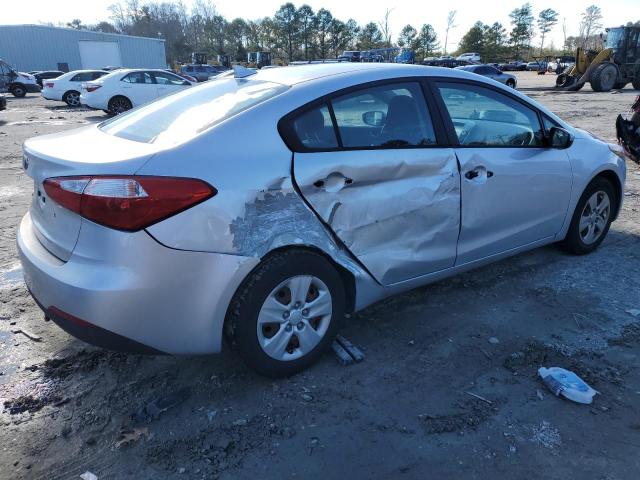 KNAFK4A64E5066833 - 2014 KIA FORTE LX SILVER photo 3