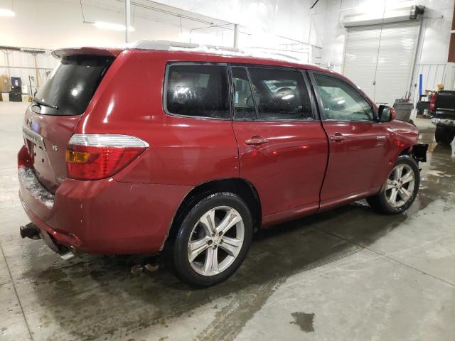 JTEES43A582010871 - 2008 TOYOTA HIGHLANDER SPORT MAROON photo 3