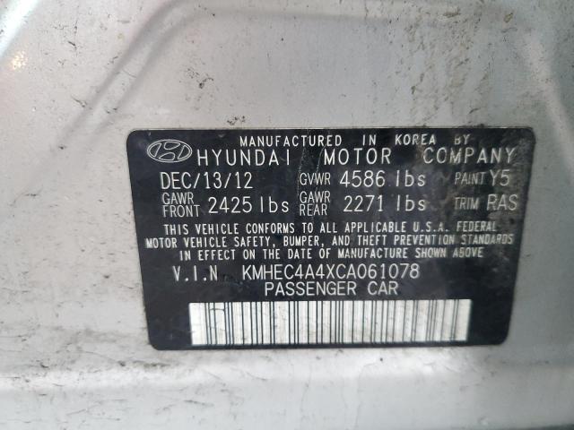 KMHEC4A4XCA061078 - 2012 HYUNDAI SONATA HYBRID SILVER photo 12