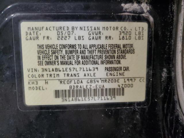 3N1AB61E57L711639 - 2007 NISSAN SENTRA 2.0 BLACK photo 12