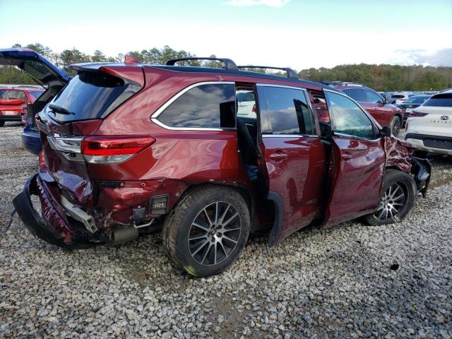 5TDJZRFH8HS415958 - 2017 TOYOTA HIGHLANDER SE BURGUNDY photo 3