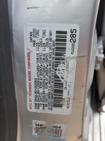 JA4MW31R11J005325 - 2001 MITSUBISHI MONTERO XLS GRAY photo 13