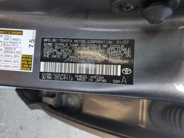 JTDKB20U673232161 - 2007 TOYOTA PRIUS GRAY photo 12